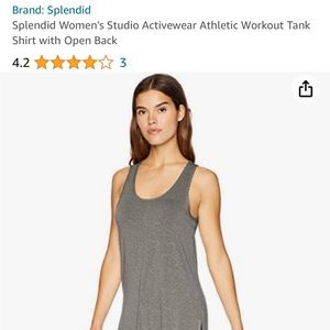 Splendid long open back yoga top. NWT. $20. Free shipping. Size M.